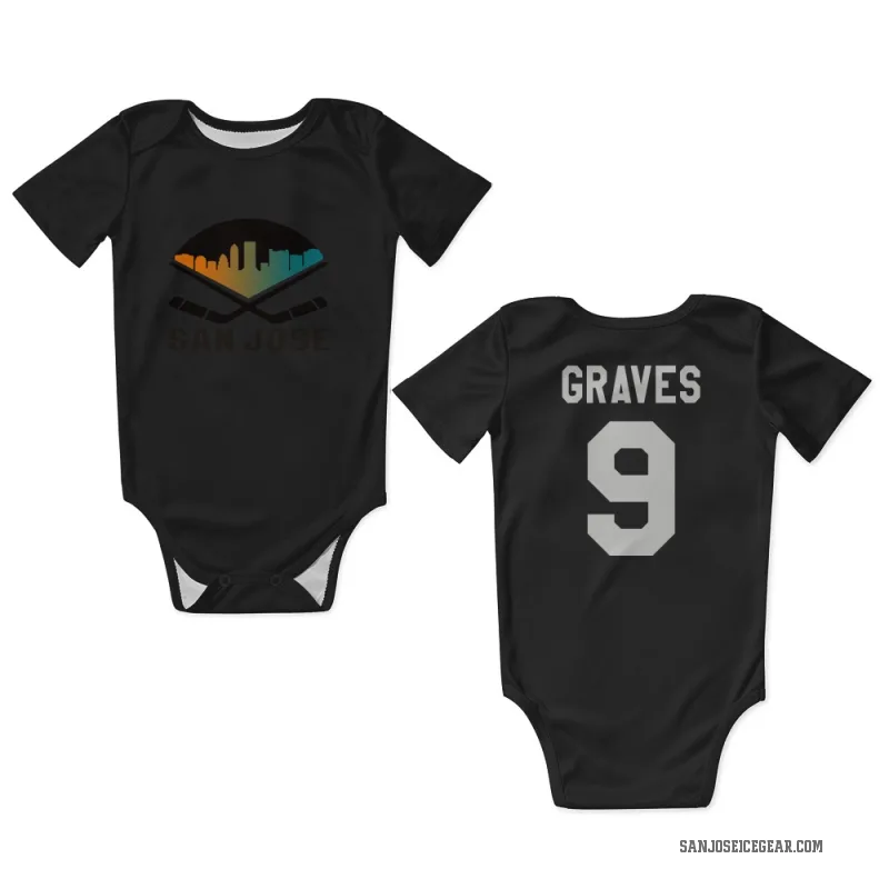 Adam Graves  Black White San Jose Sharks  Newborn & Infant Bodysuit