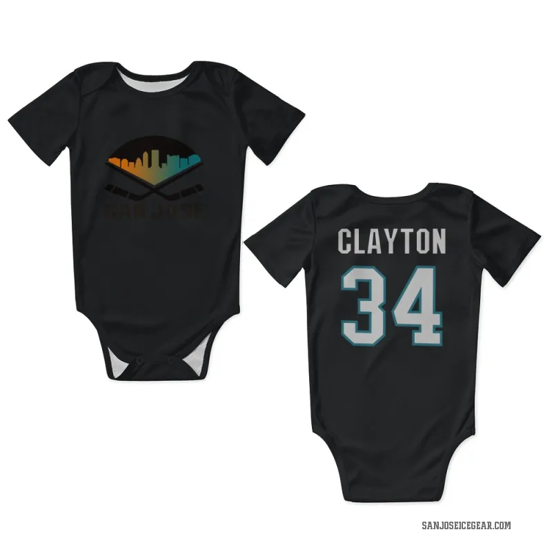 Cole Clayton  Black San Jose Sharks  Newborn & Infant Bodysuit