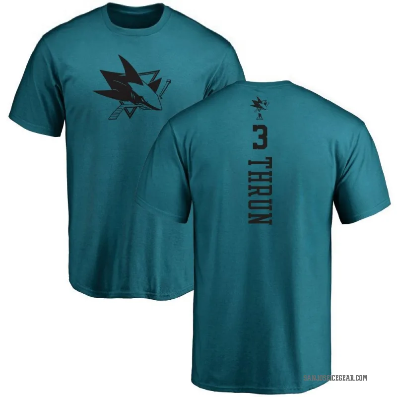 Henry Thrun Men's Teal San Jose Sharks One Color Backer T-Shirt -