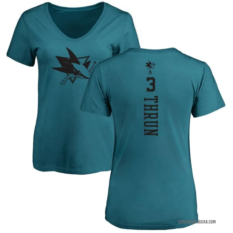 Henry Thrun Women's Teal San Jose Sharks One Color Backer T-Shirt -