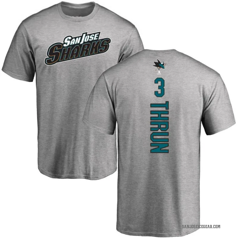 Henry Thrun Youth Ash San Jose Sharks Backer T-Shirt -