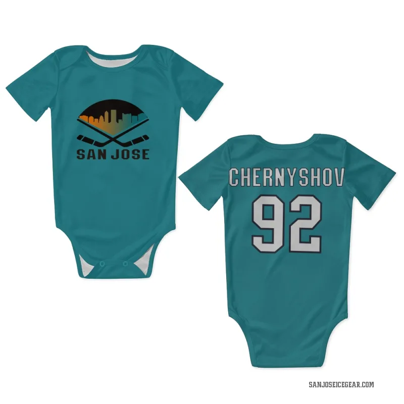Igor Chernyshov  Teal San Jose Sharks  Newborn & Infant Bodysuit
