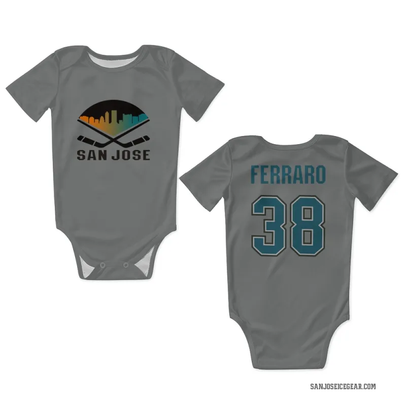 Mario Ferraro  Gray San Jose Sharks  Newborn & Infant Bodysuit