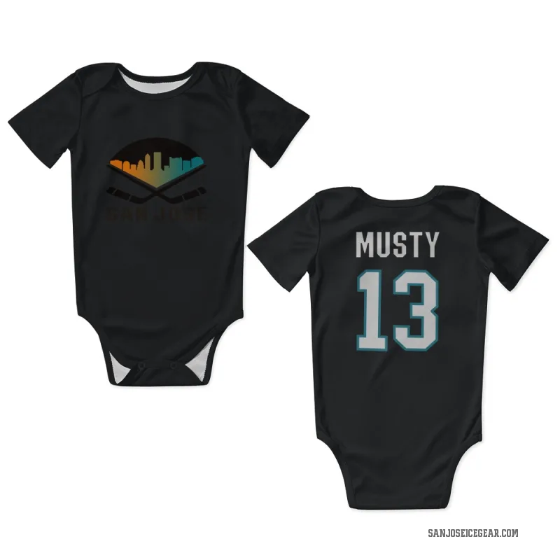 Quentin Musty  Black San Jose Sharks  Newborn & Infant Bodysuit