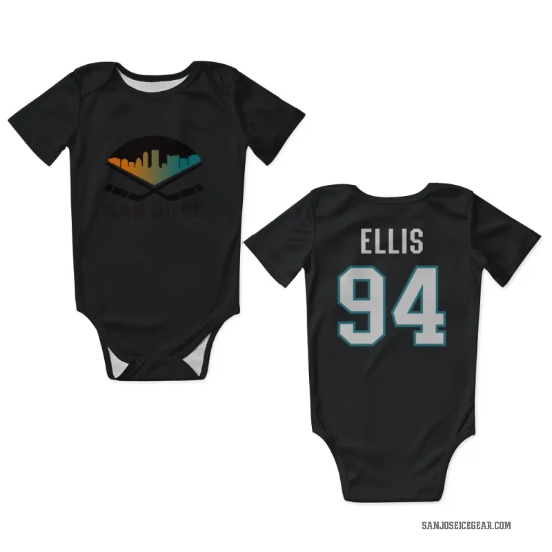 Ryan Ellis  Black San Jose Sharks  Newborn & Infant Bodysuit