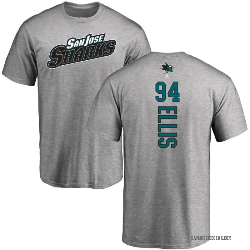 Ryan Ellis Men's Ash San Jose Sharks Backer T-Shirt -