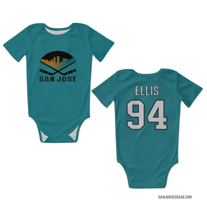 Ryan Ellis  Teal San Jose Sharks  Newborn & Infant Bodysuit