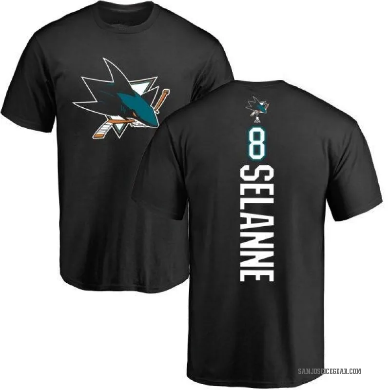 Teemu Selanne Men's Black San Jose Sharks Backer T-Shirt -
