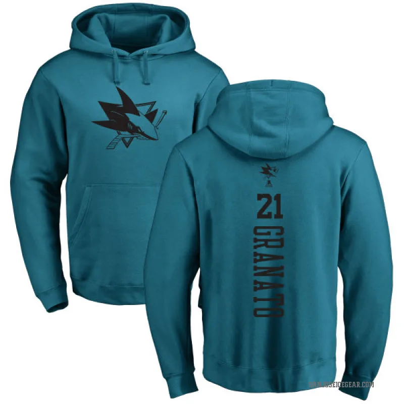 Tony Granato Men's Teal San Jose Sharks Branded One Color Backer Pullover Hoodie