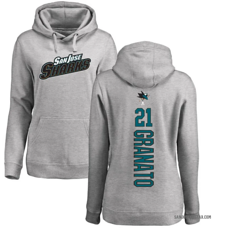 Tony Granato Women's San Jose Sharks Branded Ash Backer Pullover Hoodie